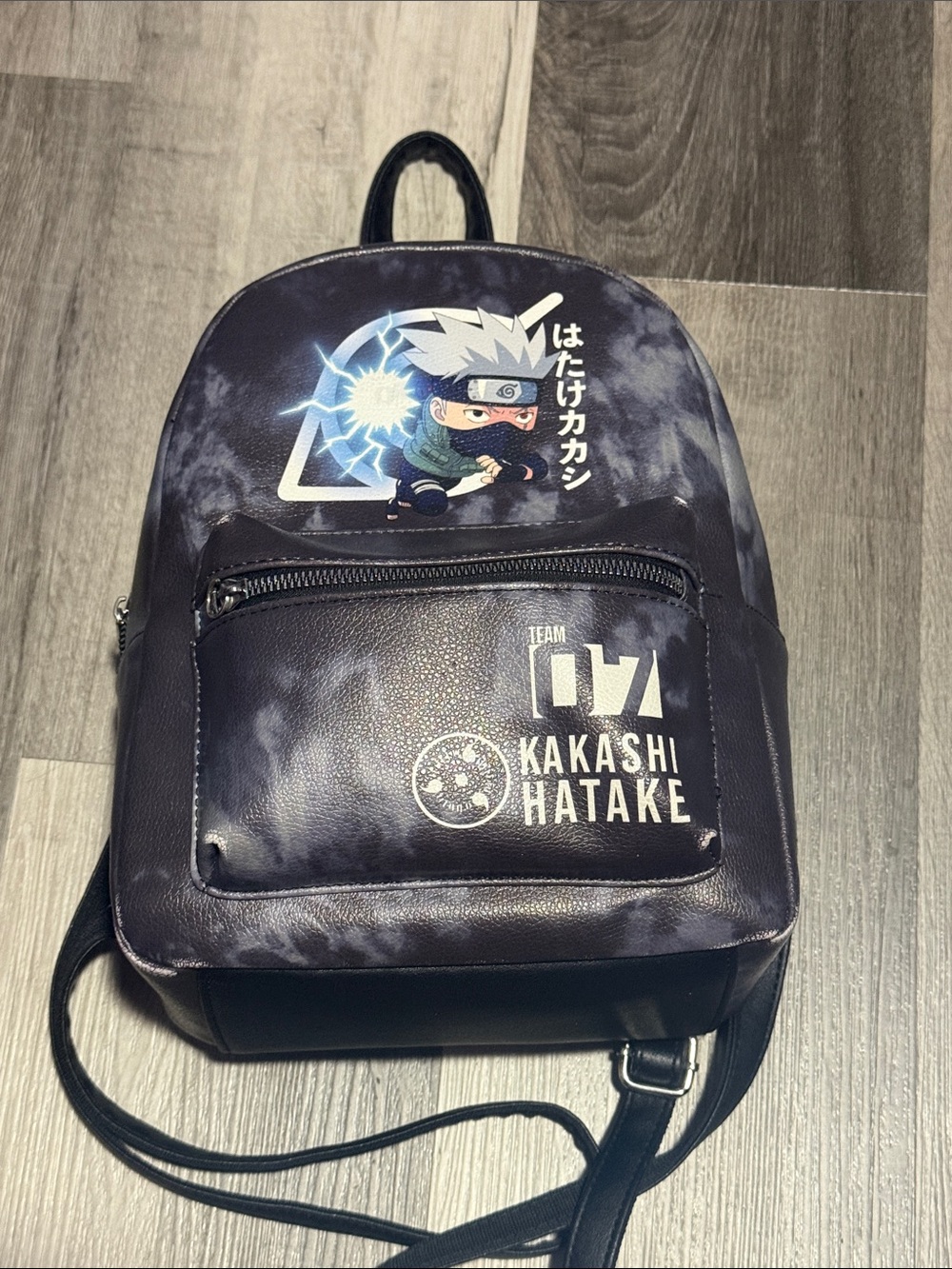 Kakashi Hatake Black Mini Backpack with Anime Graphic